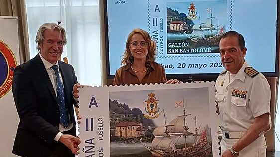 Correos conmemora con un sello el naufragio del galeón San Bartolomé en Mundaka
