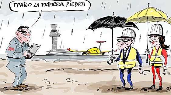 La viñeta de Cerrajería sobre el nuevo hangar de DHL en Foronda