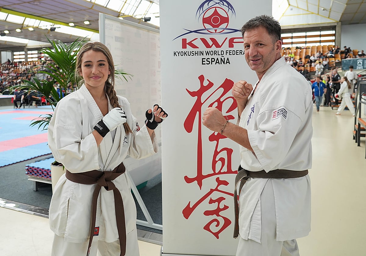 Kepa y June Etxeberria, padre e hija, compiten juntos en la Copa del Mundo Kyokushin