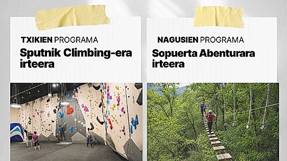 Mallabia organiza una salida para hacer escalada y otra a un parque de tirolinas