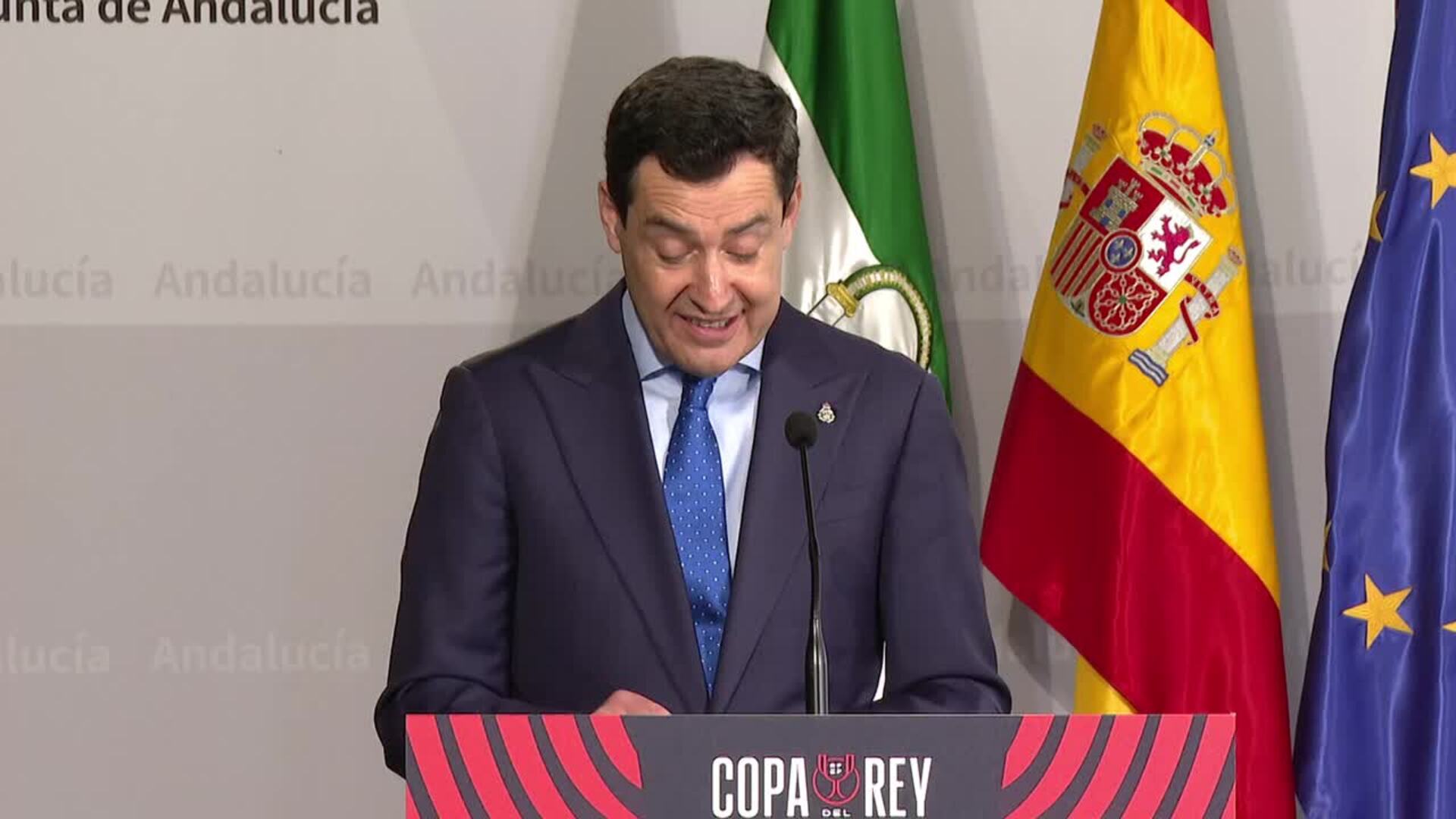 Moreno valora la Final de la Copa del Rey como "proyección de nuestro fútbol" y de Andalucía