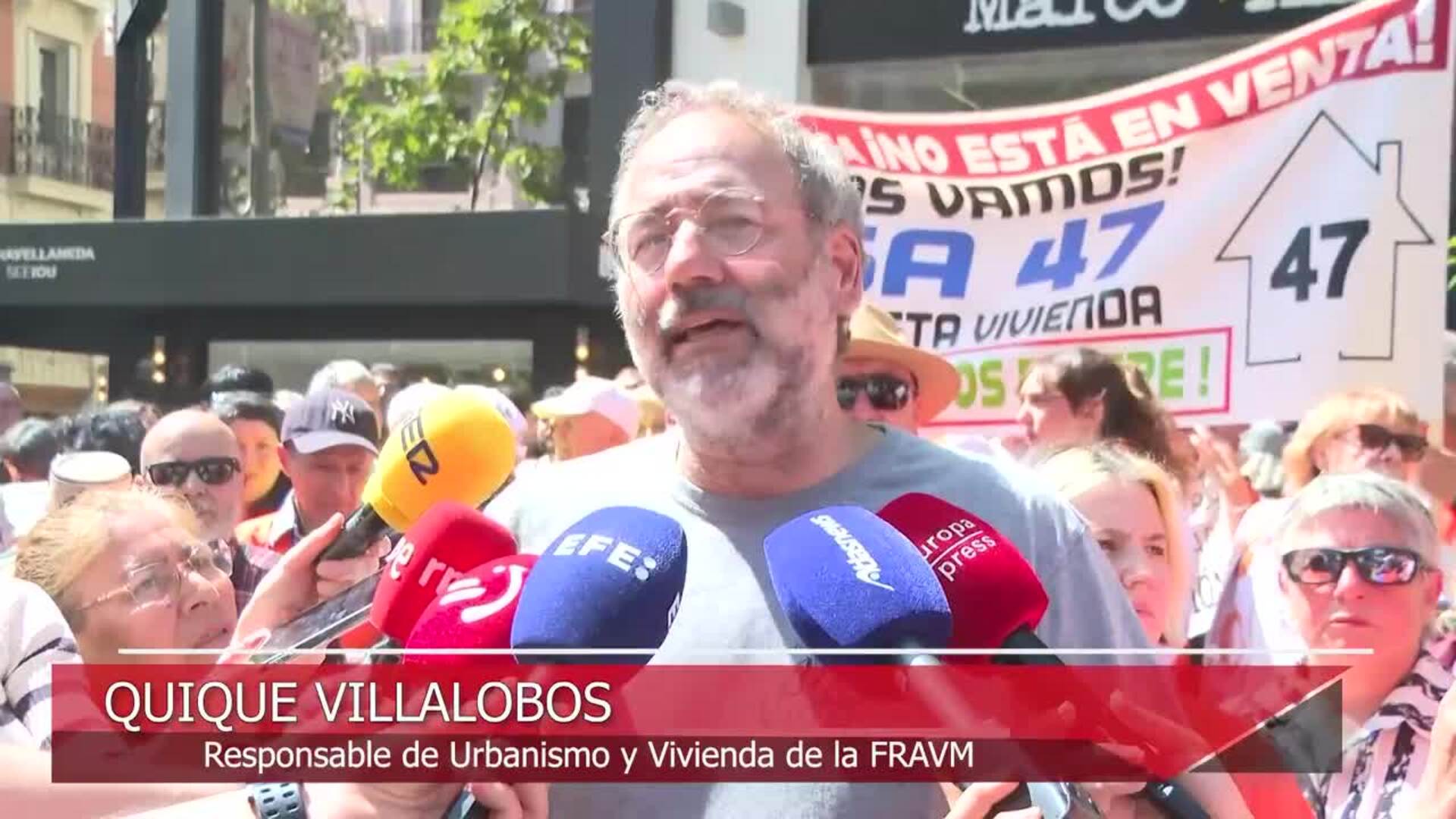 Una concentración ante 'Génova' reclama al PP apoyar la prórroga de los alquileres