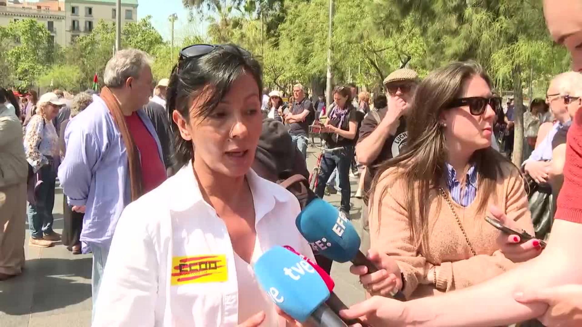 Unas 650 personas según la Urbana de Barcelona reclaman el cese de la guerra en Palestina