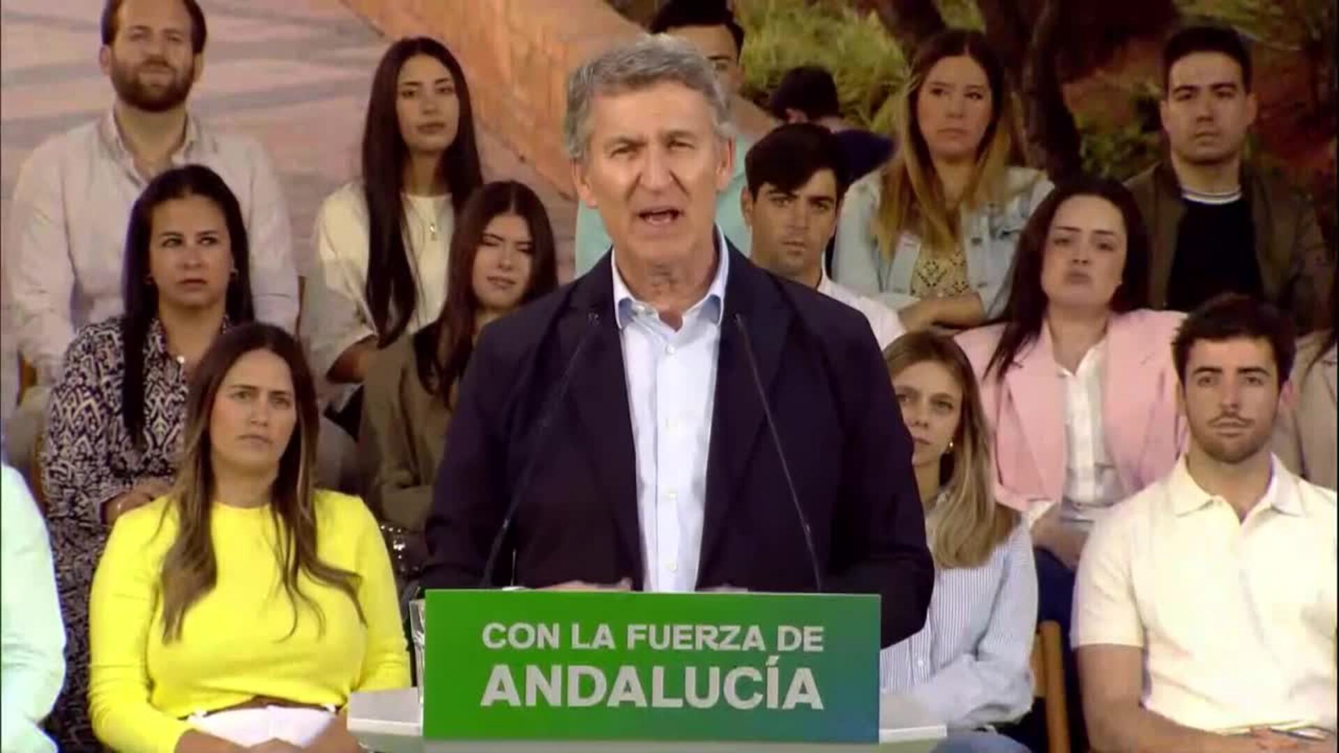 Feijóo rechaza el modelo de Sánchez a través de Montero y llama a la mayoría en Andalucía