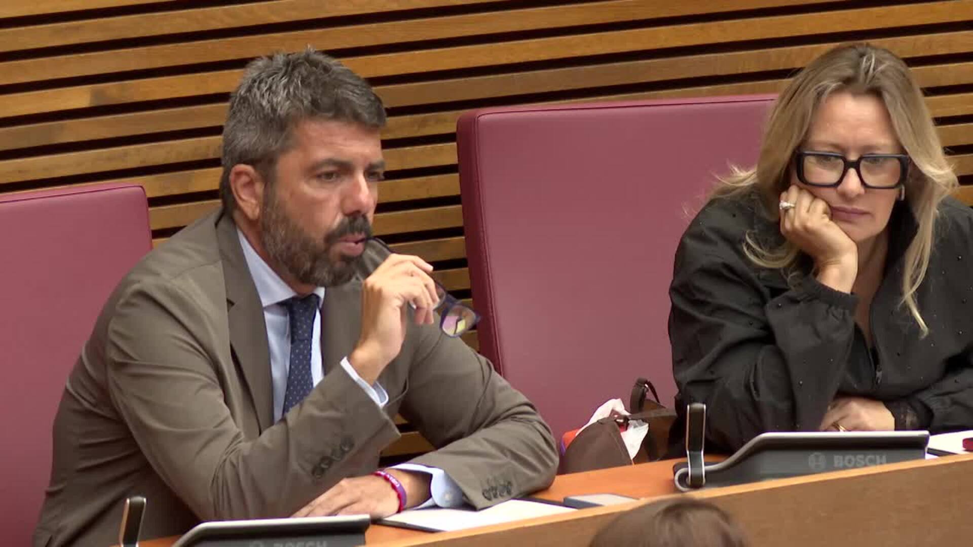Mazón asiste al pleno de Les Corts