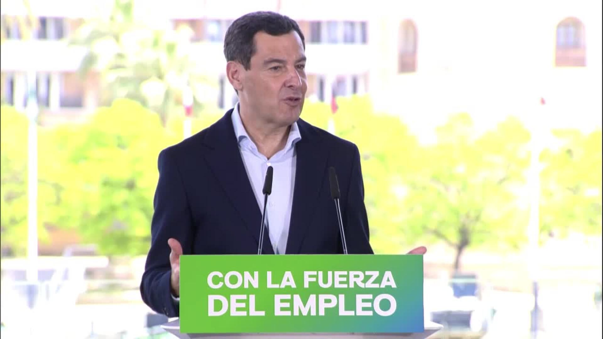Moreno se propone que Andalucía alcance la media nacional de desempleo en la próxima legislatura