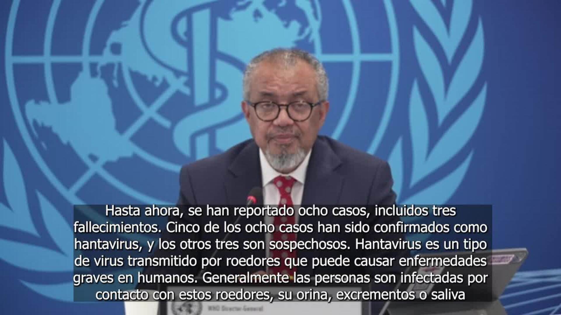 La OMS confirma la infección por hantavirus en cinco de los ocho casos sospechosos