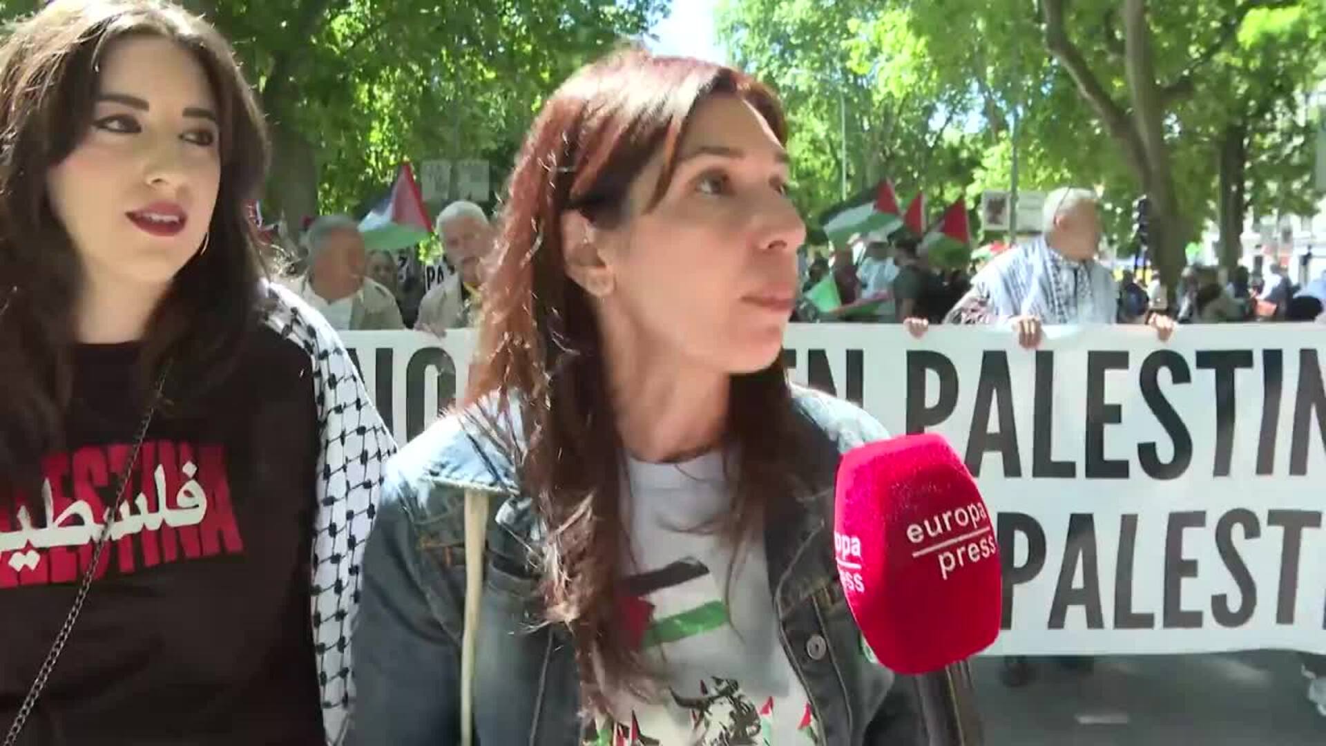 Una manifestación en Madrid pide el "boicot" a Israel en el 78 aniversario de la Nakba