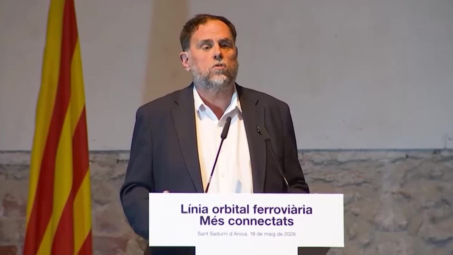 Junqueras (ERC) dice que la línea orbital muestra "la voluntad de cambiar el modelo de país"