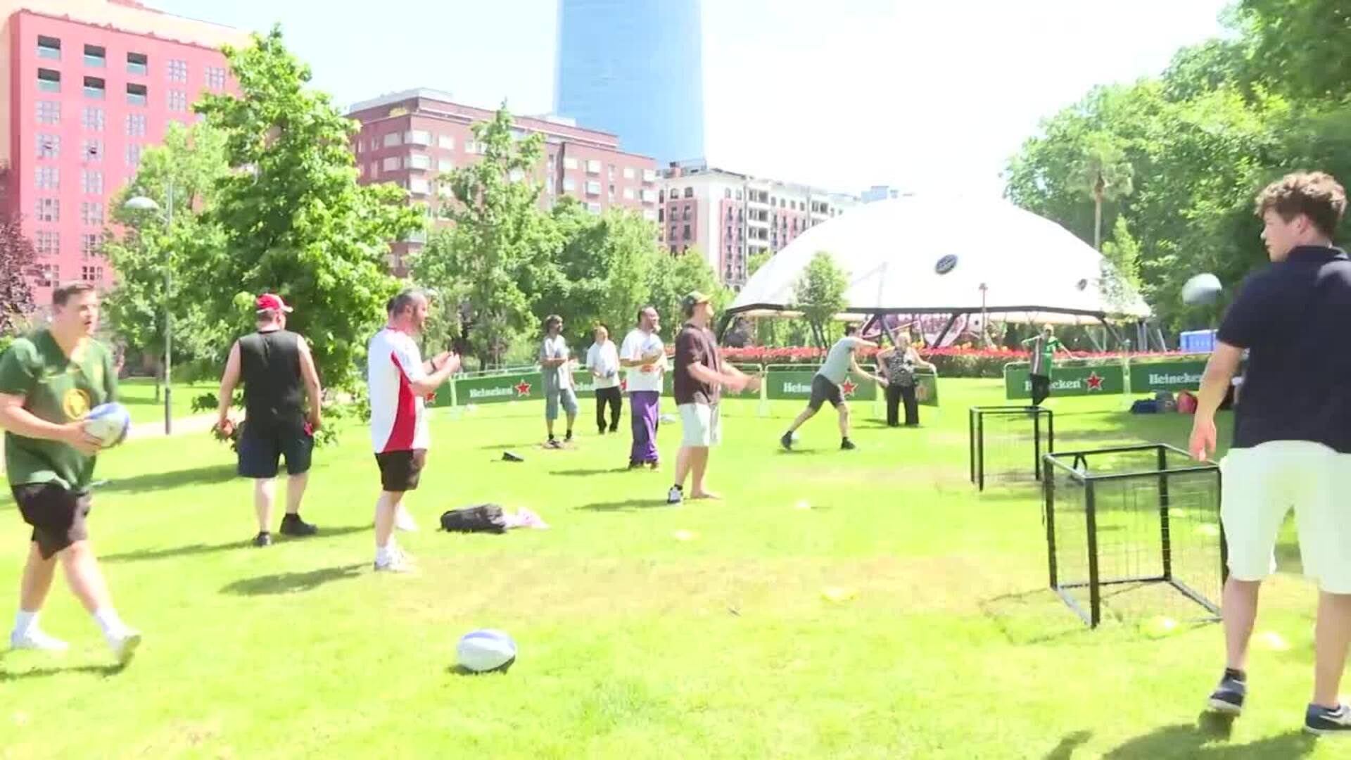 Administraciones vascas inauguran la 'fan zone' para las finales del rugby europeo