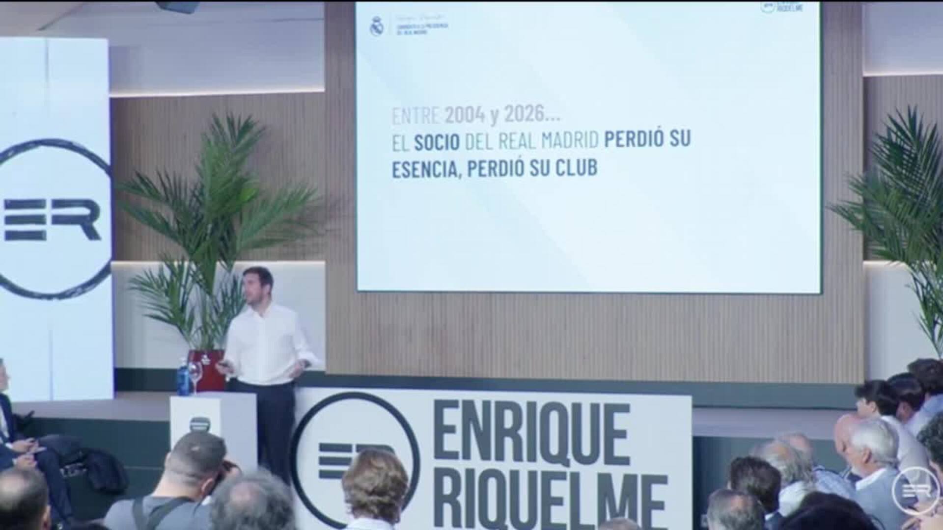 Enrique Riquelme: "Si soy presidente, el Real Madrid volverá a ser de sus socios"