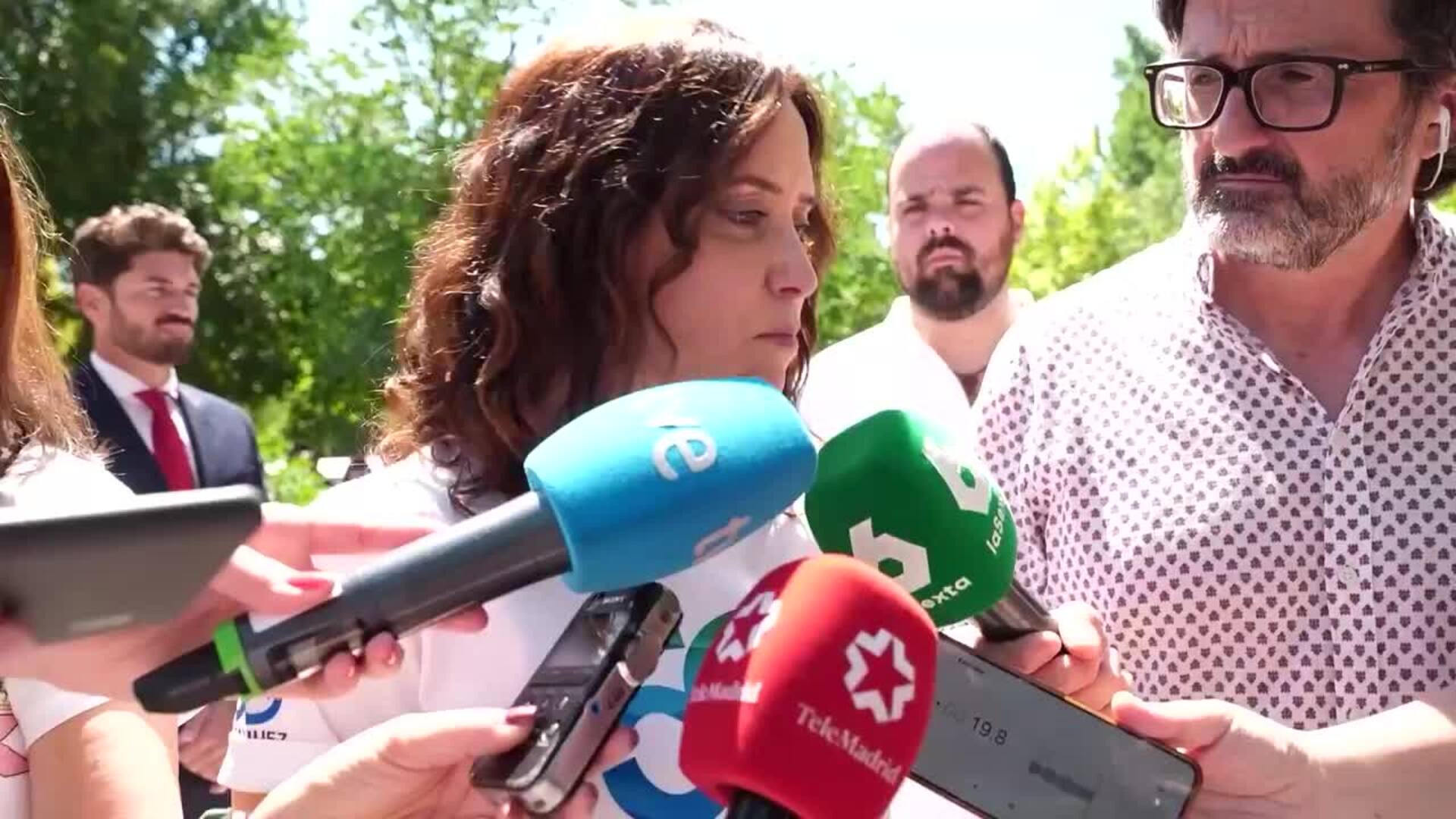 Ayuso tilda de "gravísimo" que el Gobierno ponga "en tela de juicio" a jueces
