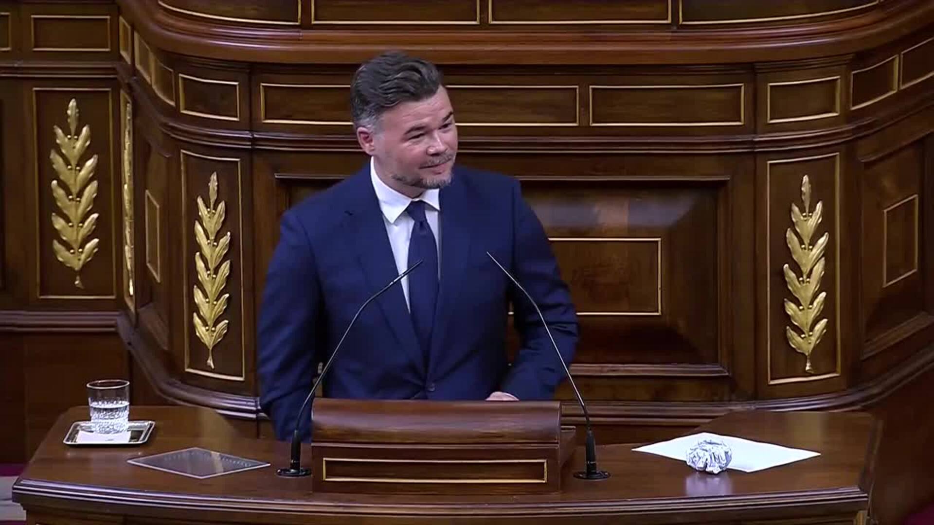 Rufián exige a Sánchez aclarar si sabía lo de Ábalos: "Menos caritas y no me cuente milongas"