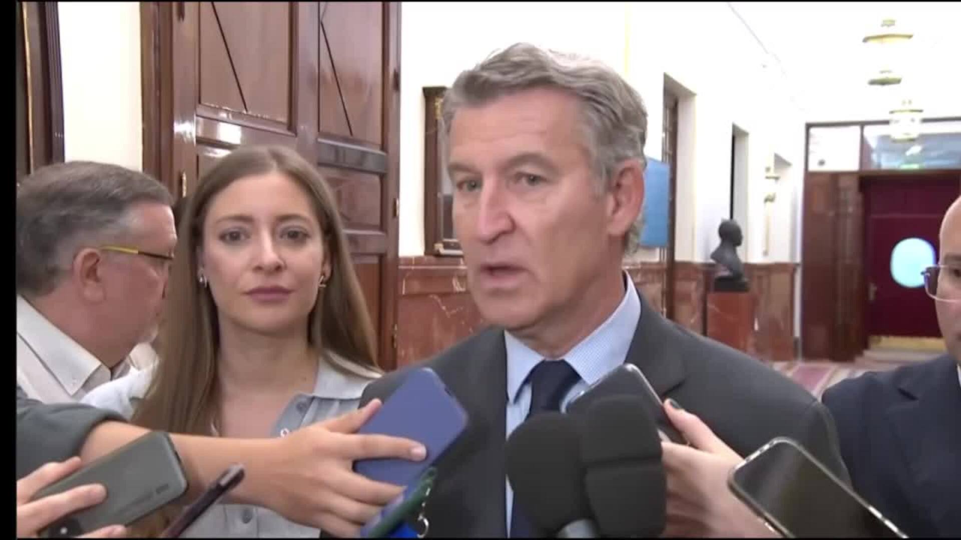 Feijóo critica que Sánchez "se ría" del Congreso tras aprobarse su dimisión