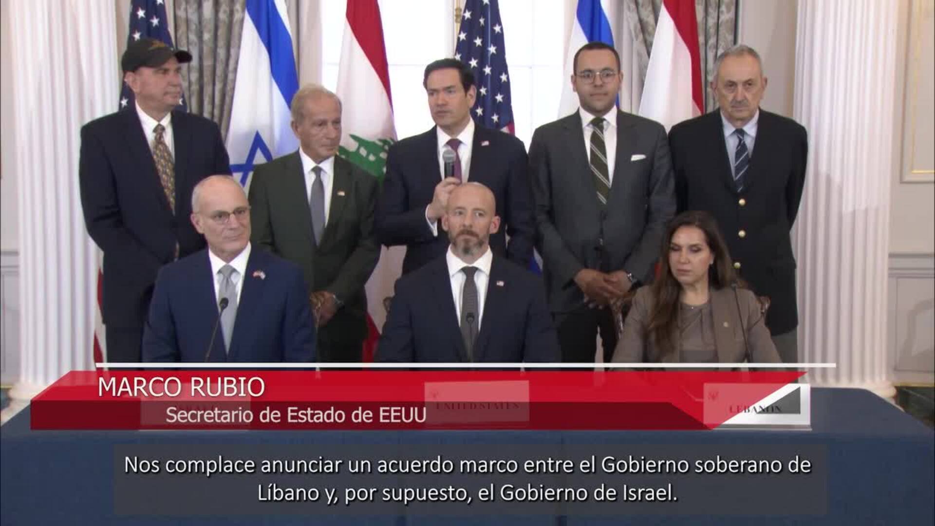 Líbano e Israel firman en Washington un acuerdo marco para sentar las bases de la "paz"