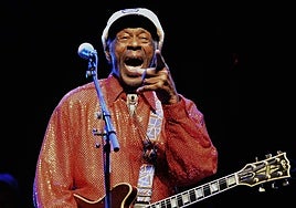 Chuck Berry, durante una actuación en Montevideo en 2013.