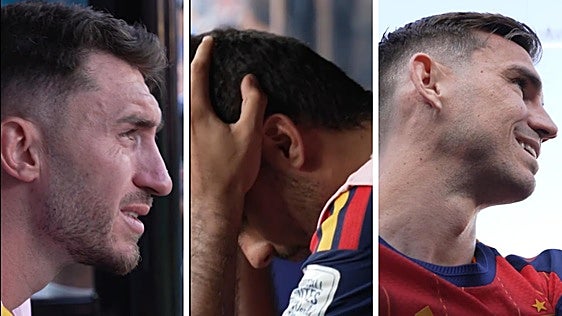 Así vivió el banquillo de España el final del partido contra Argentina: el 'infarto' de Fabián, la queja de Raya, los nervios de Rodri, la emoción de Laporte...