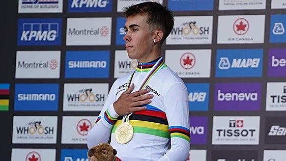 Doblete histórico del junior Benjamín Noval en los Mundiales de ciclismo