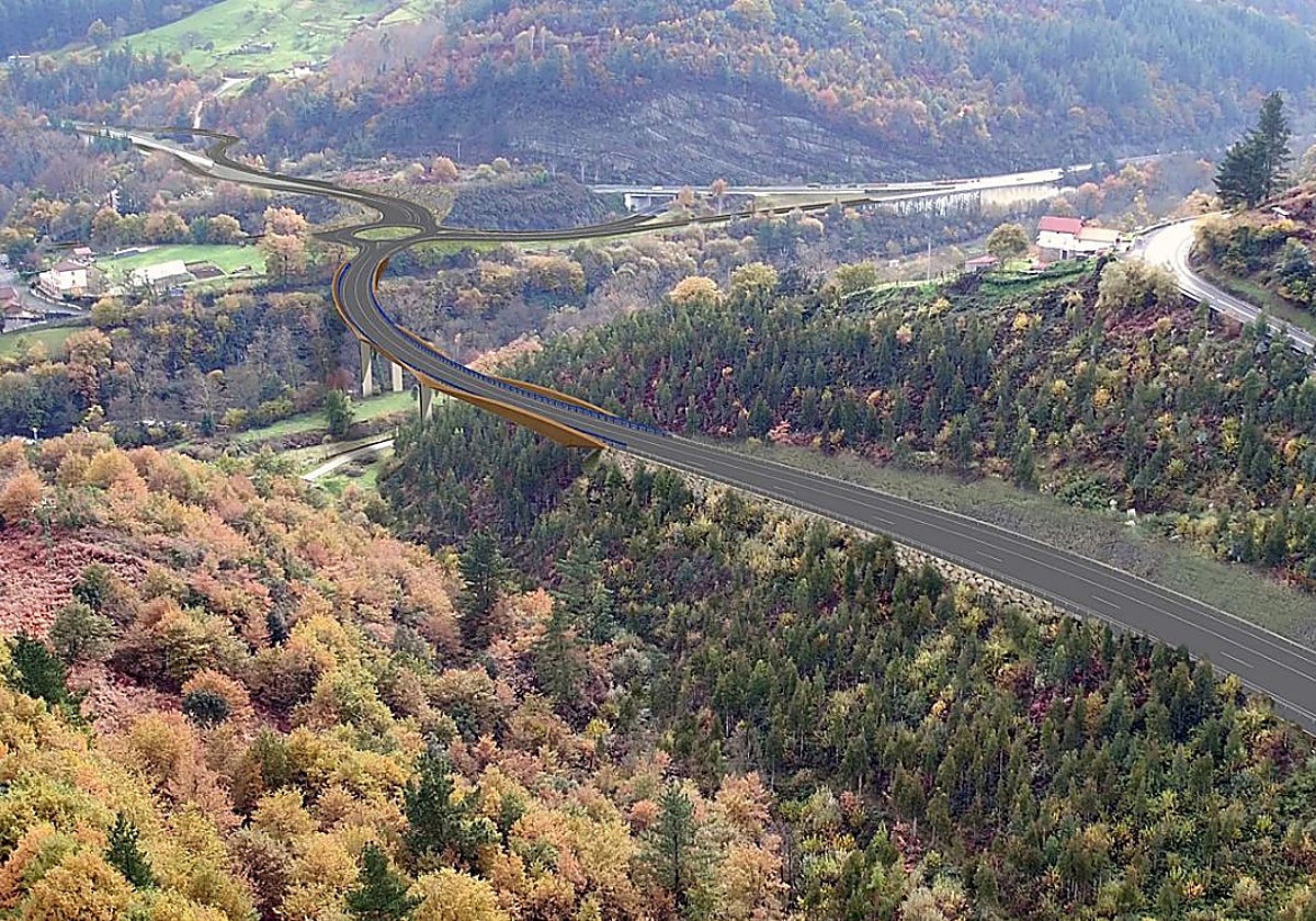 Recreación de cómo quedará el viaducto entre la Bi-636 y la Bi-630.