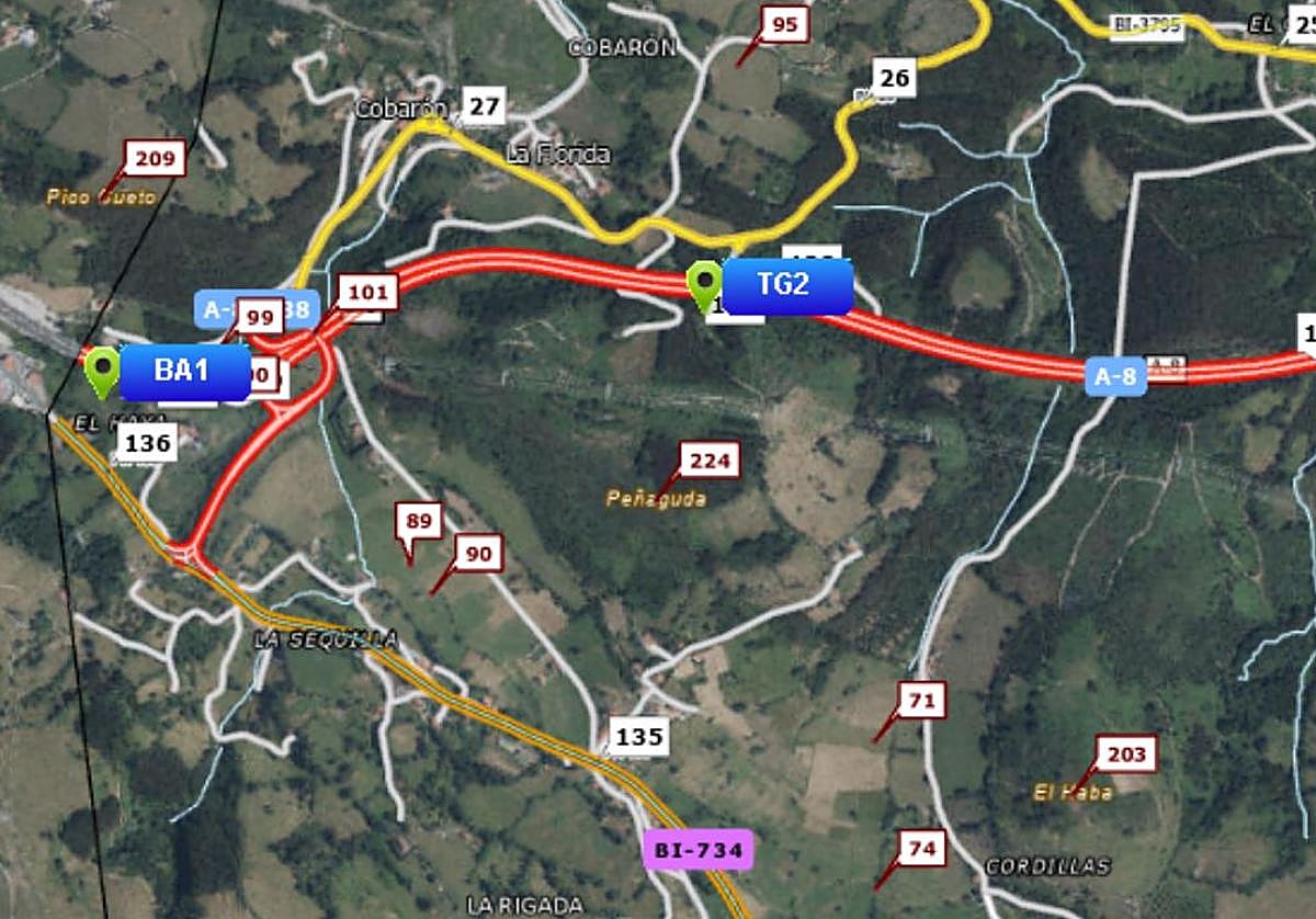 Retenciones de hasta 4 kilómetros en la A-8 sentido Cantabria por varios incidentes