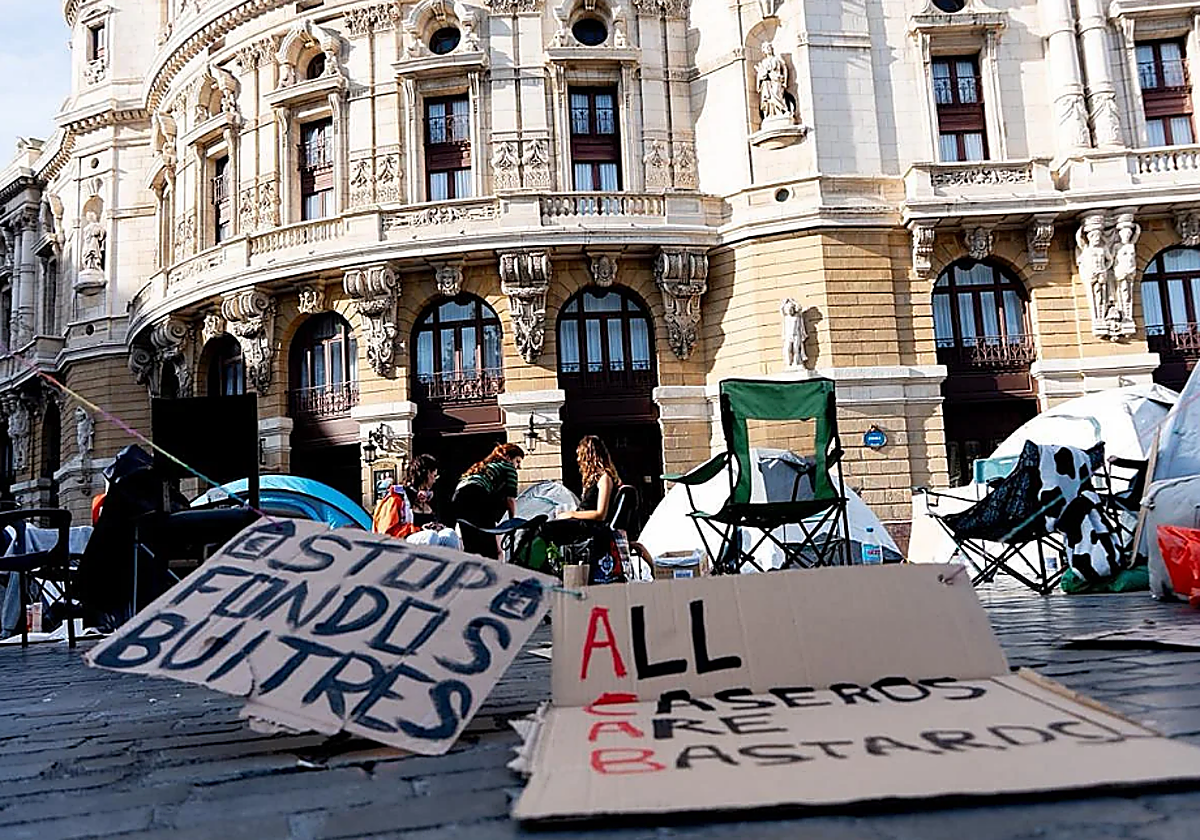 Anuncian el fin de la acampada por la vivienda en Bilbao para este fin de semana