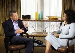 Armstrong, durante su reciente entrevista con Oprah Winfrey en la que confesó su dopaje. George Burns (AFP)