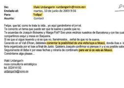 Copia de uno de los emails que envió Urdangarin al Príncipe Felipe. / Colpisa