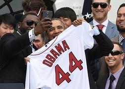 Imagen del polémico 'selfie' de Obama. / Afp