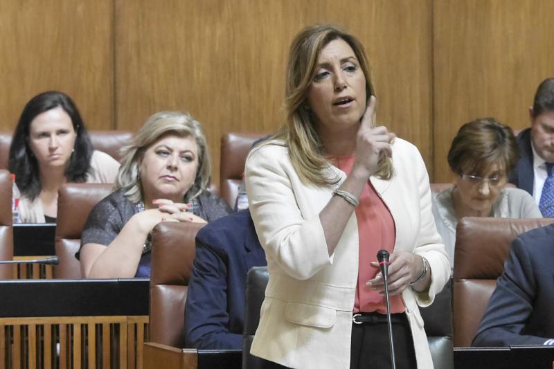 Susana Díaz, en un pleno del Parlamento andaluz 