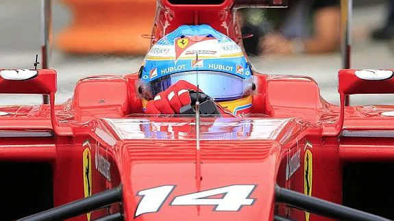 Alonso, durante la carrera.