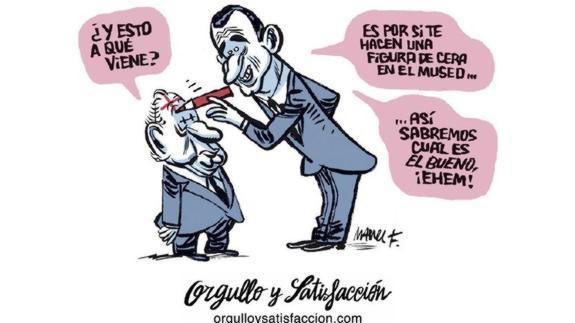 Una captura de la página web con una viñeta de Manel Fontdevila.