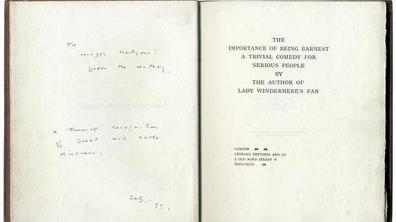 La edición subastada de 'La importancia de llamarse Ernesto'