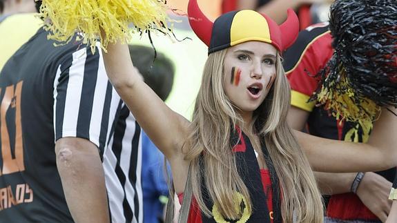 Axelle Despiegelaere, durante un partido de Bélgica. 