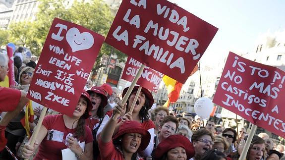 Una de las manifestaciones en Madrid contra la Ley del Aborto. Efe