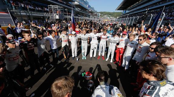Los compañeros de Bianchi homenajean al piloto francés