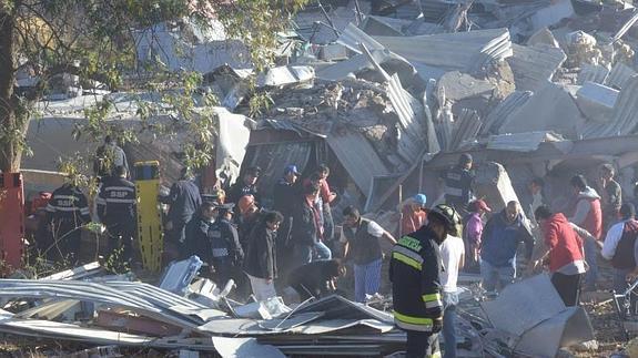 Imagen de parte del hospital infantil tras la explosión. 