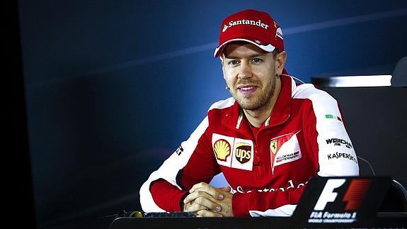 Sebastian Vettel, en rueda de prensa. 