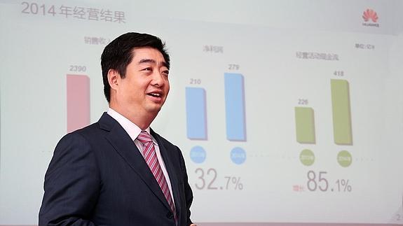 Ken Hu, vicepresidente de la empresa, durante la presentación del Informe Anual 2014.