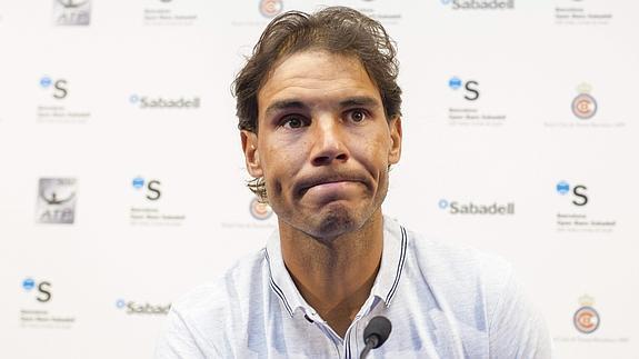 Nadal, durante la presentación del torneo de Barcelona. 