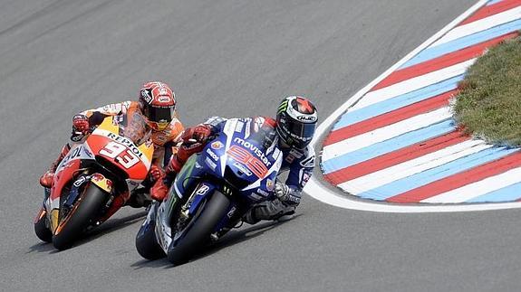 Lorenzo y Márquez durante la carrera. 