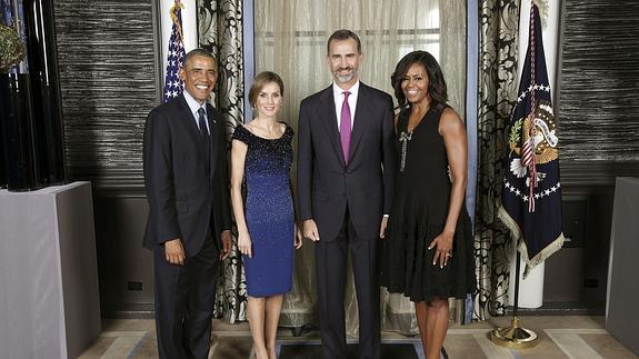 Encuentro entre los Obama y los Reyes en 2014.