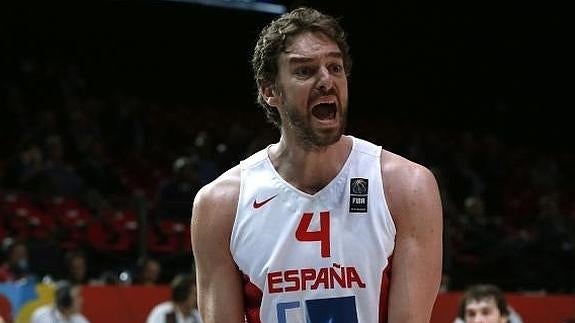 Pau Gasol, durante el partido ante Grecia. 