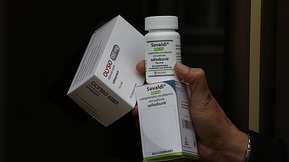 Frasco de Sovaldi, tratamiento para enfermos de hepatitis C. 