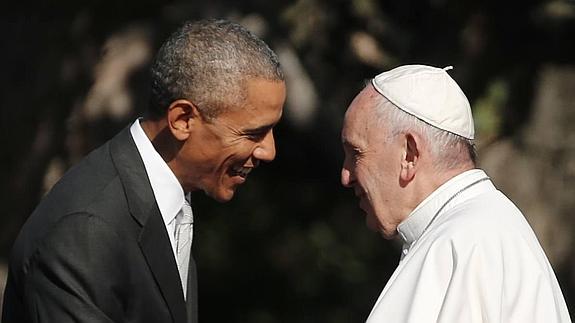 El Papa, junto a Barack Obama.