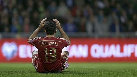 Diego Costa, en un partido con la selección española. 