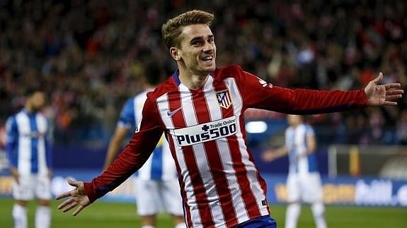 Antoine Griezmann celebra su gol ante el Espanyol. 