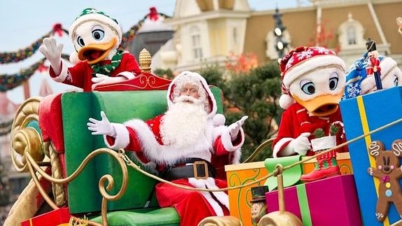 Papa Noel, en su trineo.