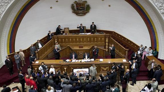 Sesión de la Asamblea Nacional venezolana en Caracas.