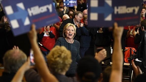 Hillary Clinton, durante un acto en Iowa. 