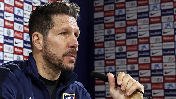 Simeone, en rueda de prensa. 